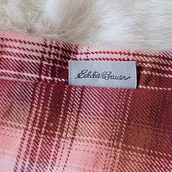 Eddie Bauer Twin Falls Vintage Rose Flannel Shirt Size Medium - Picture 6 of 9